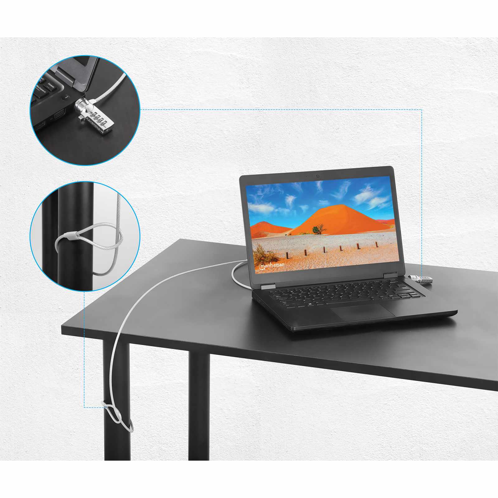 Candado de seguridad para laptop con ranura K-slot, de combinación Image 5