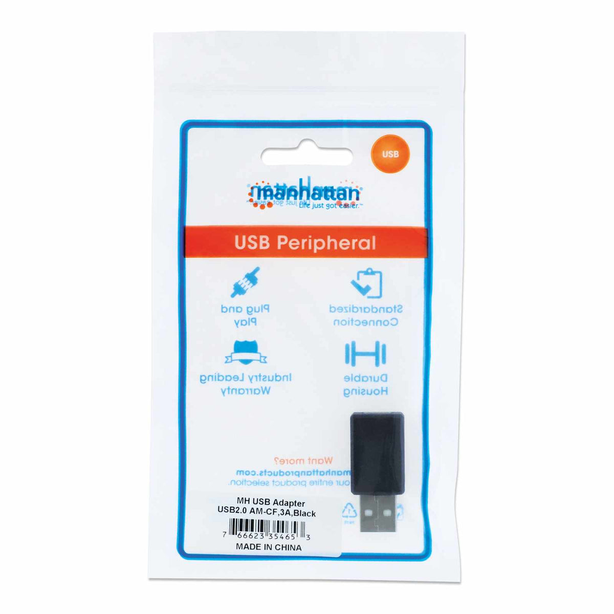 Adaptador USB 2.0 de Tipo C a Tipo A  Packaging Image 2