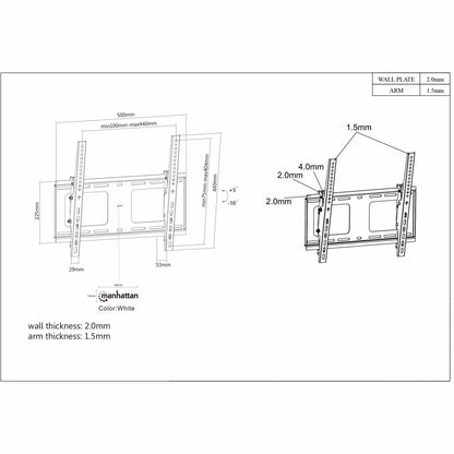 Soporte de Pared Universal con Inclinación y Ajuste de Nivelación para Pantallas de 32" a 55" Image 7