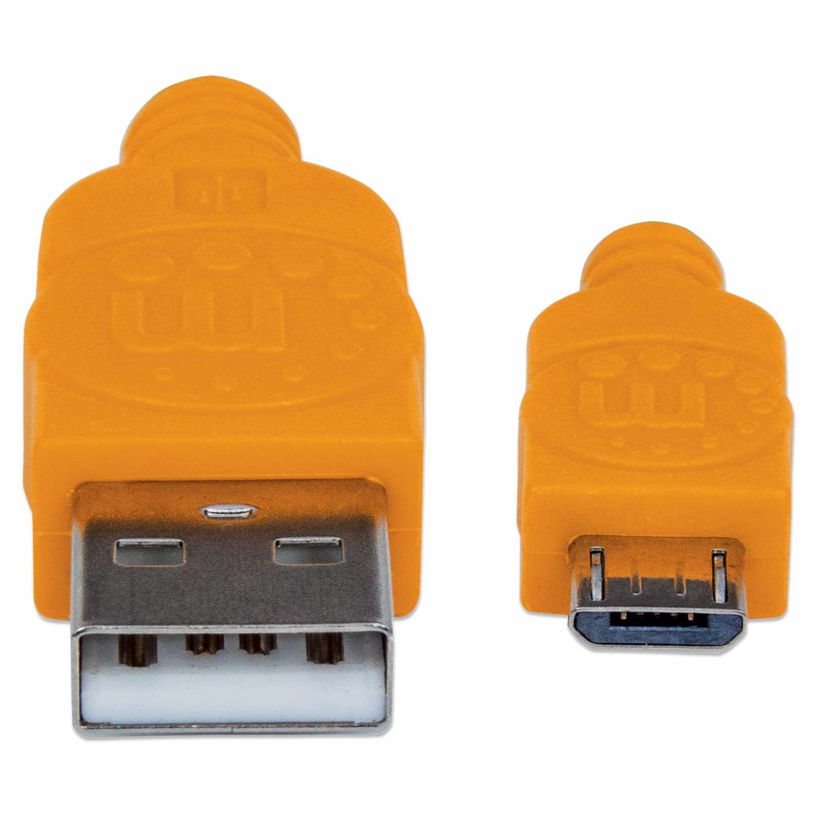 Cable Micro-B USB 2.0 Azul/Naranja, recubrimiento textil 1m  Image 4