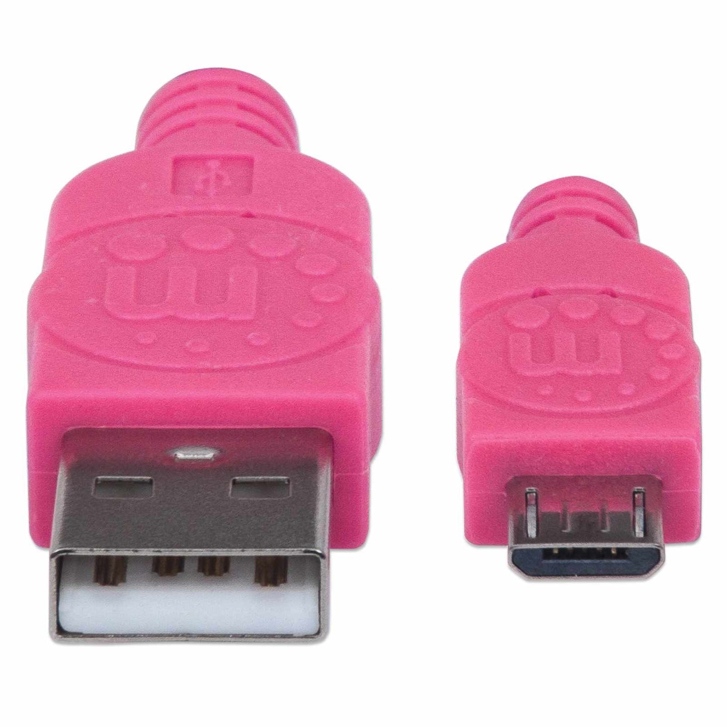 Cable Micro-B USB 2.0 Rosa/Morado, recubrimiento textil 1m  Image 4