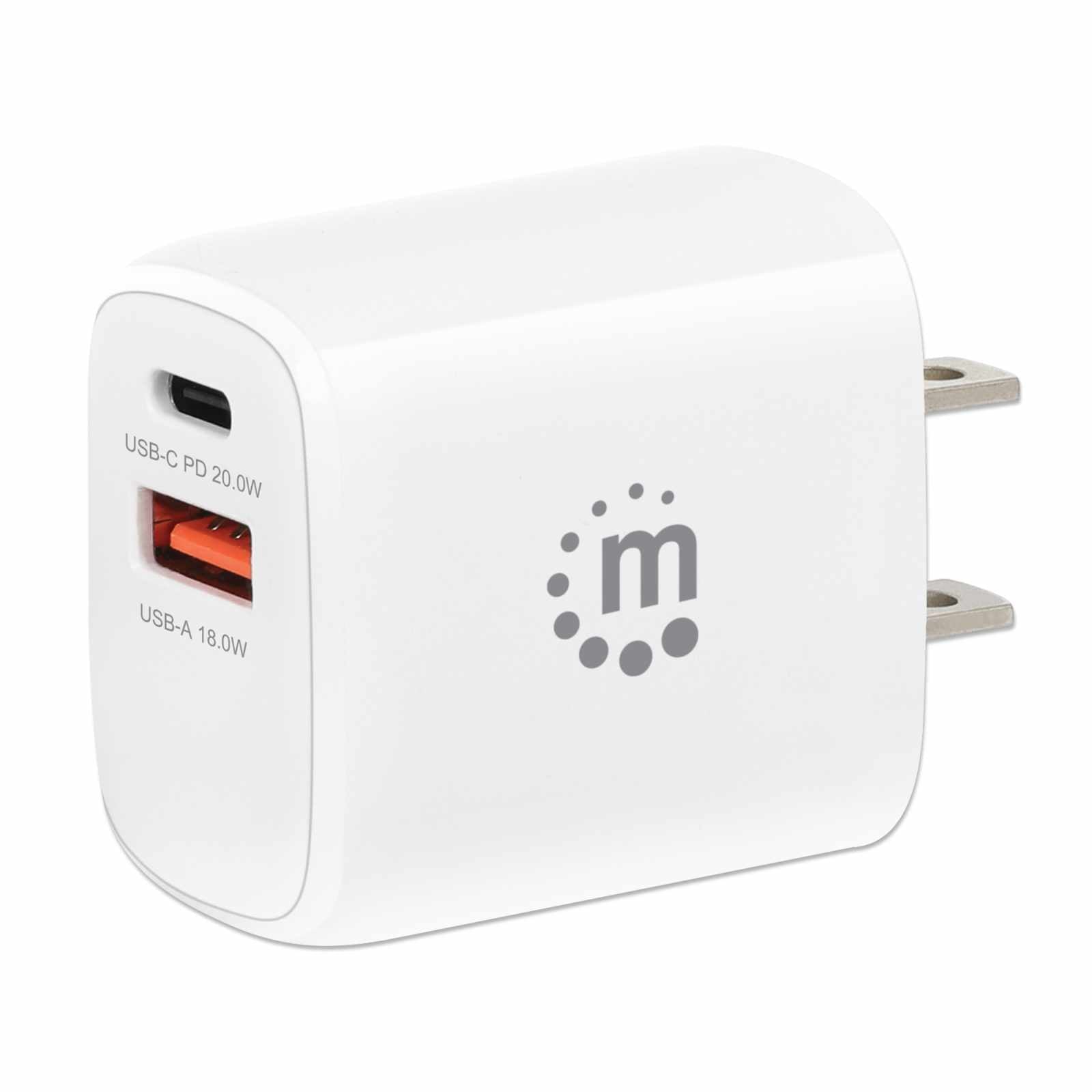 Cargador de pared mini para carga de energía por USB de 2 puertos - 20 W Image 1