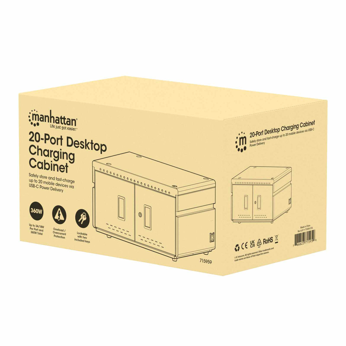 Gabinete de carga con 20 puertos USB-C (11") Packaging Image 2