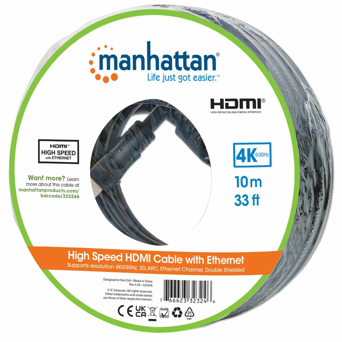 Cable HDMI de Alta Velocidad con Canal Ethernet Packaging Image 2