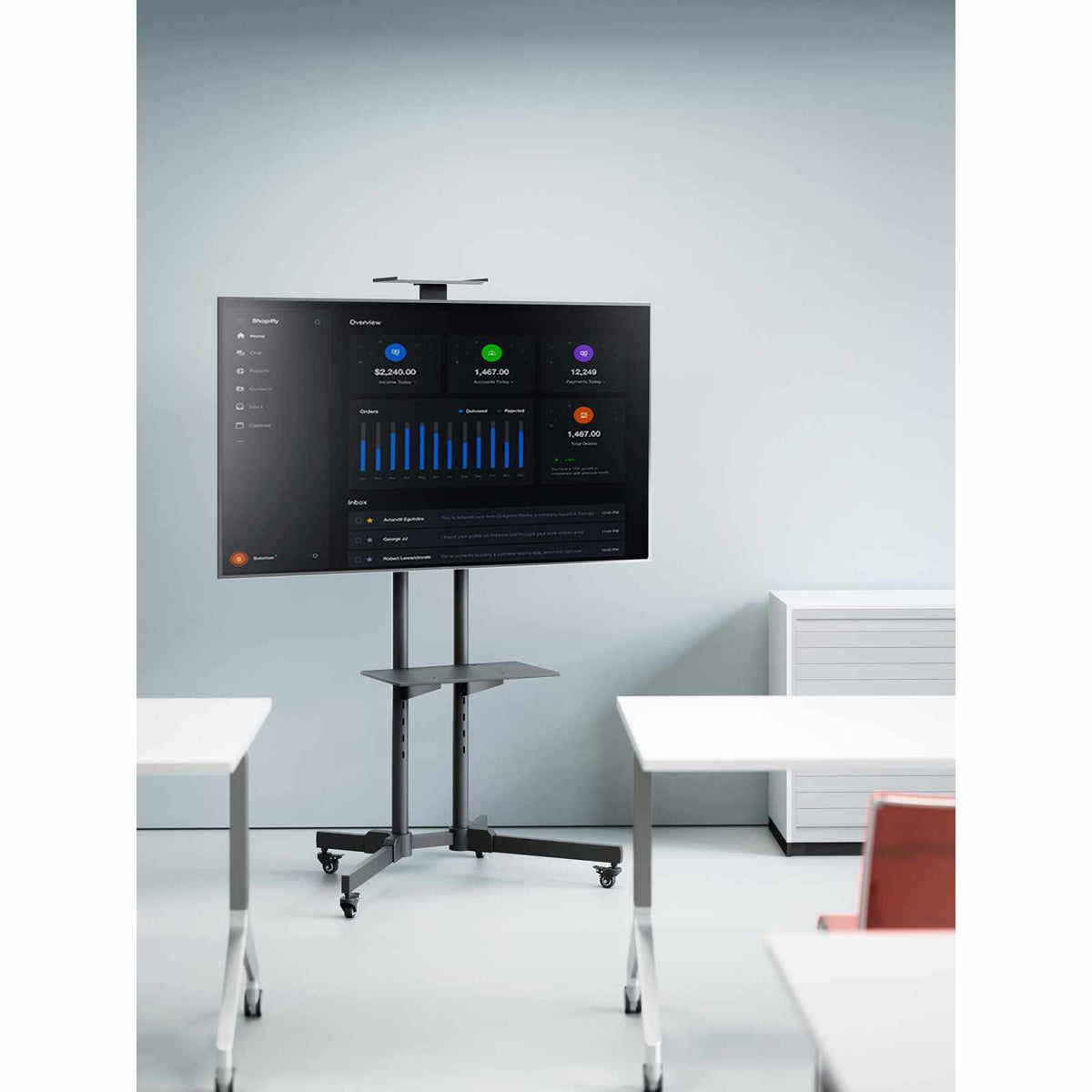 Soporte Económico de Carrito para Pantallas de 37" a 70" Ajustable en Altura Image 12