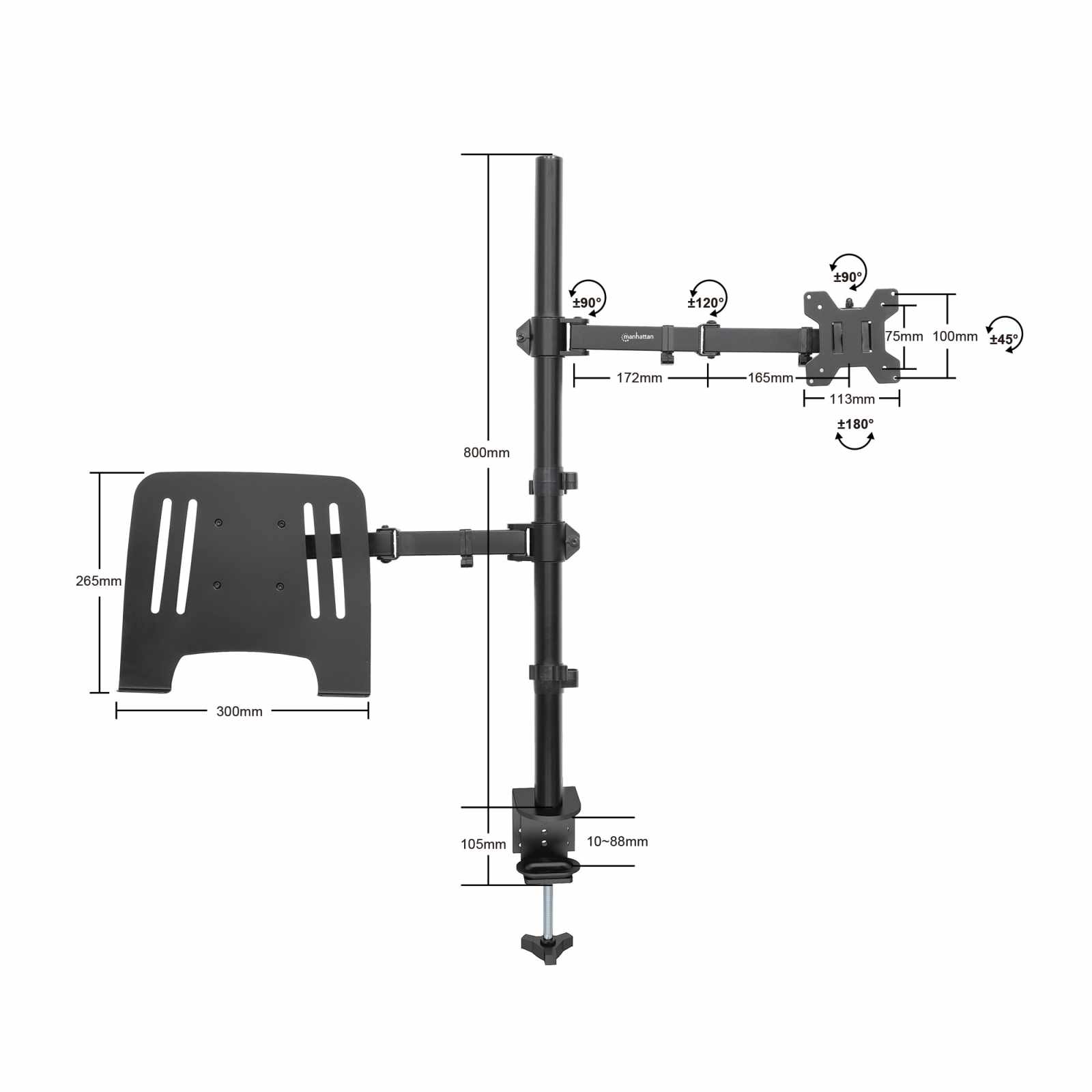 Soporte combinado de escritorio para laptop y monitor de 13" a 32" Image 12