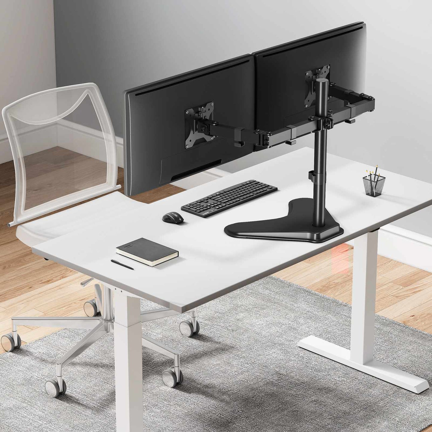 Soporte universal para dos monitores con brazos articulados de doble articulación Image 8