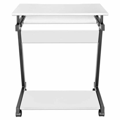 Escritorio compacto para computadora con bandeja deslizable para teclado, blanco Image 7