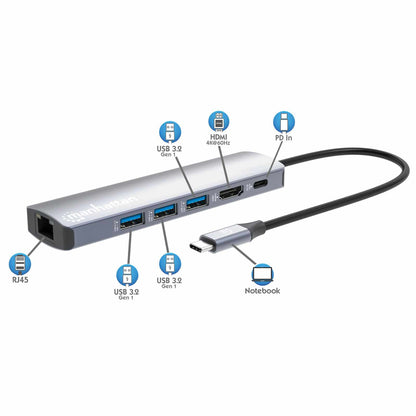 Base de conexión USB-C PD 6 en 1 4K / Hub multipuerto Image 9
