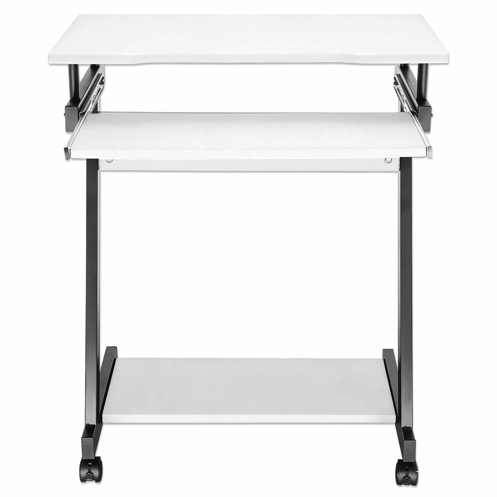 Escritorio compacto para computadora con bandeja deslizable para teclado, blanco Image 5