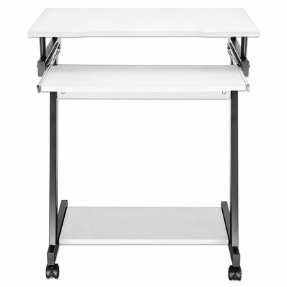 Escritorio compacto para computadora con bandeja deslizable para teclado, blanco Image 5