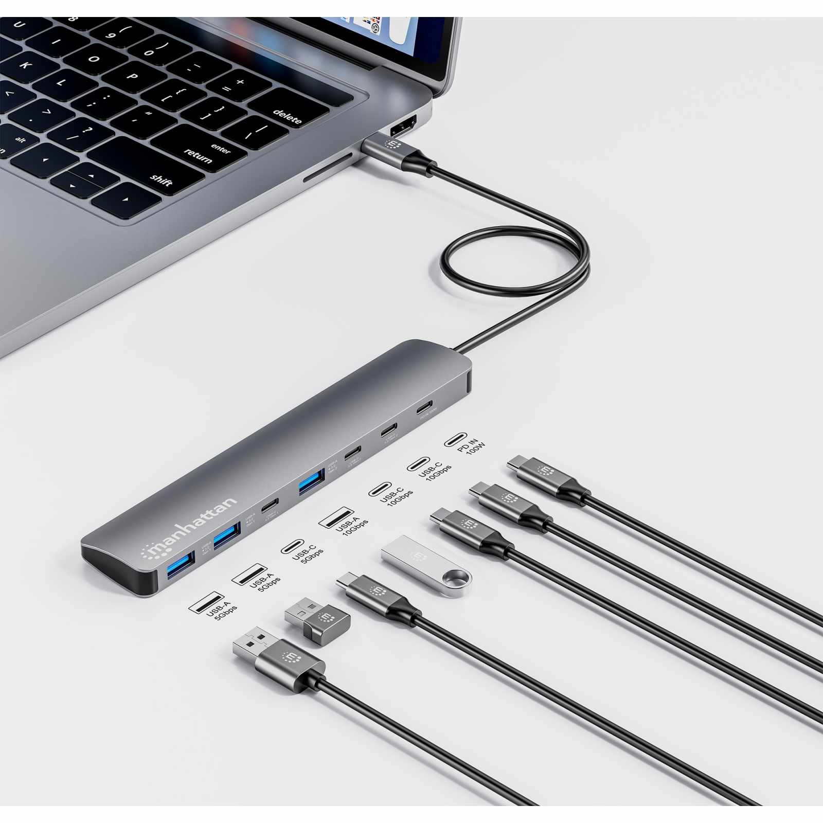 Hub de 7 puertos 10G/5G USB-C / USB-A 4+3 con Power Delivery Image 5