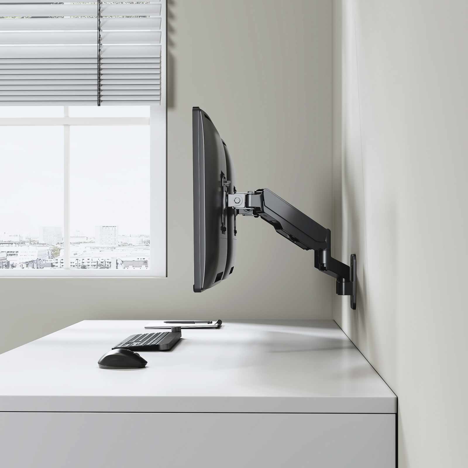 Soporte de pared universal para dos monitores con resorte de gas Image 9