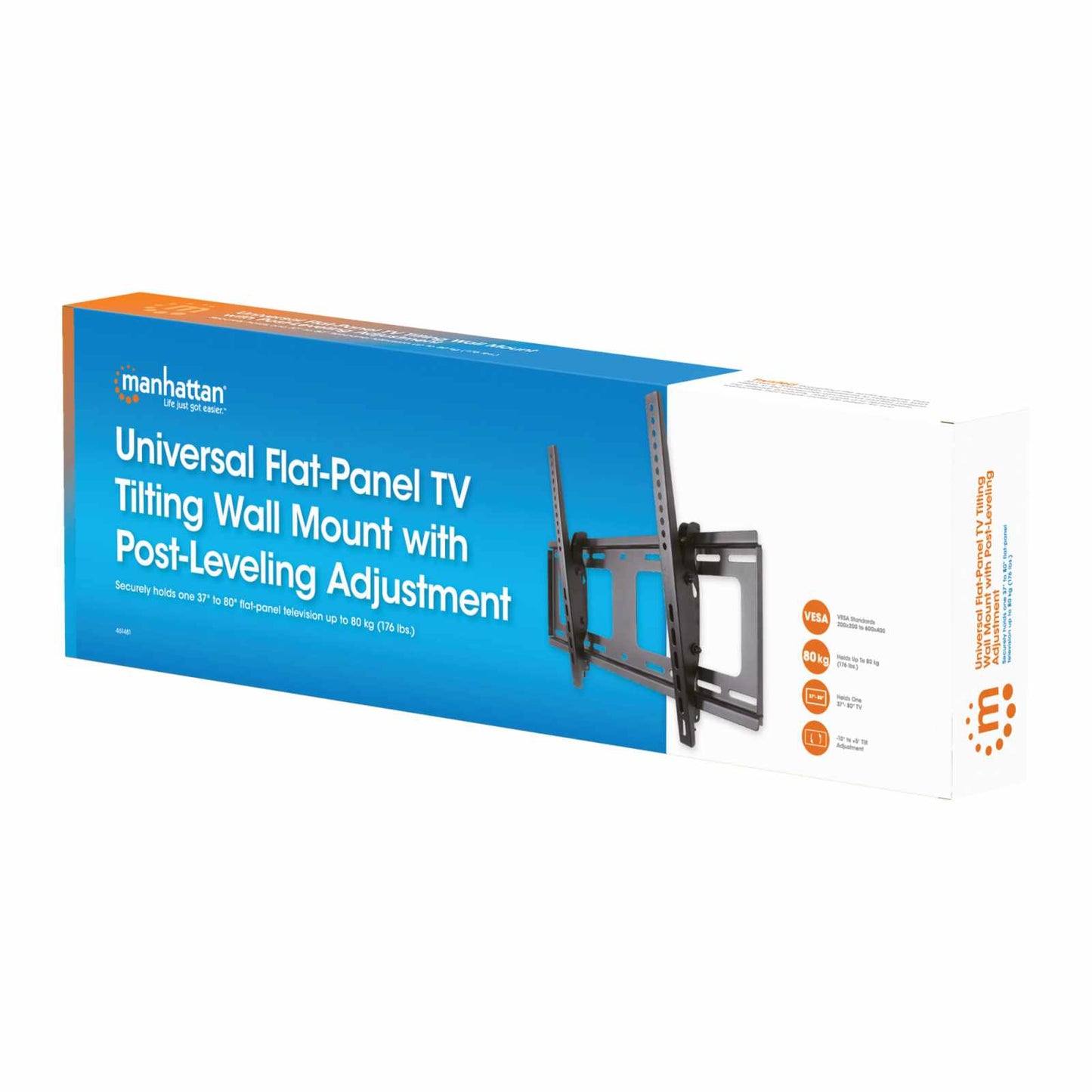 Soporte Universal Inclinable de Pared con Ajuste de Nivelación de Poste para Pantallas de 37" a 80" Packaging Image 2