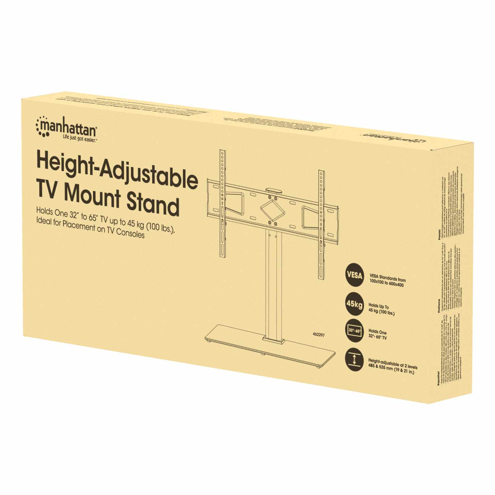 Soporte de Escritorio con Altura Ajustable para Pantallas de 32" a 65" Packaging Image 2