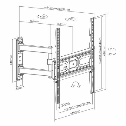 Soporte de Pared de Movimiento Completo con Ajuste de Nivel para Pantallas de 32" a 55" Image 11