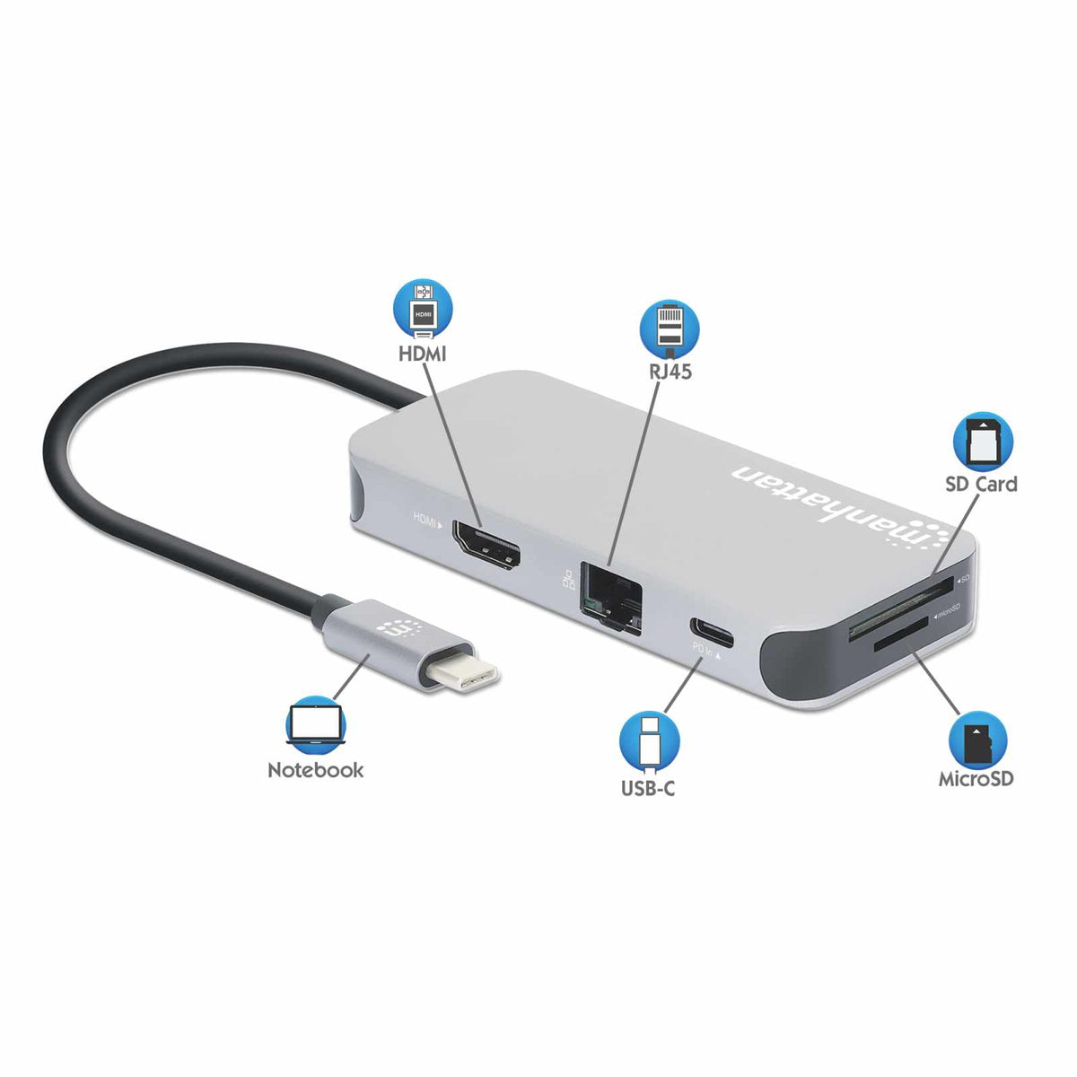 Docking Station para conexión USB-C 8 en 1 con entrega de energía Image 11