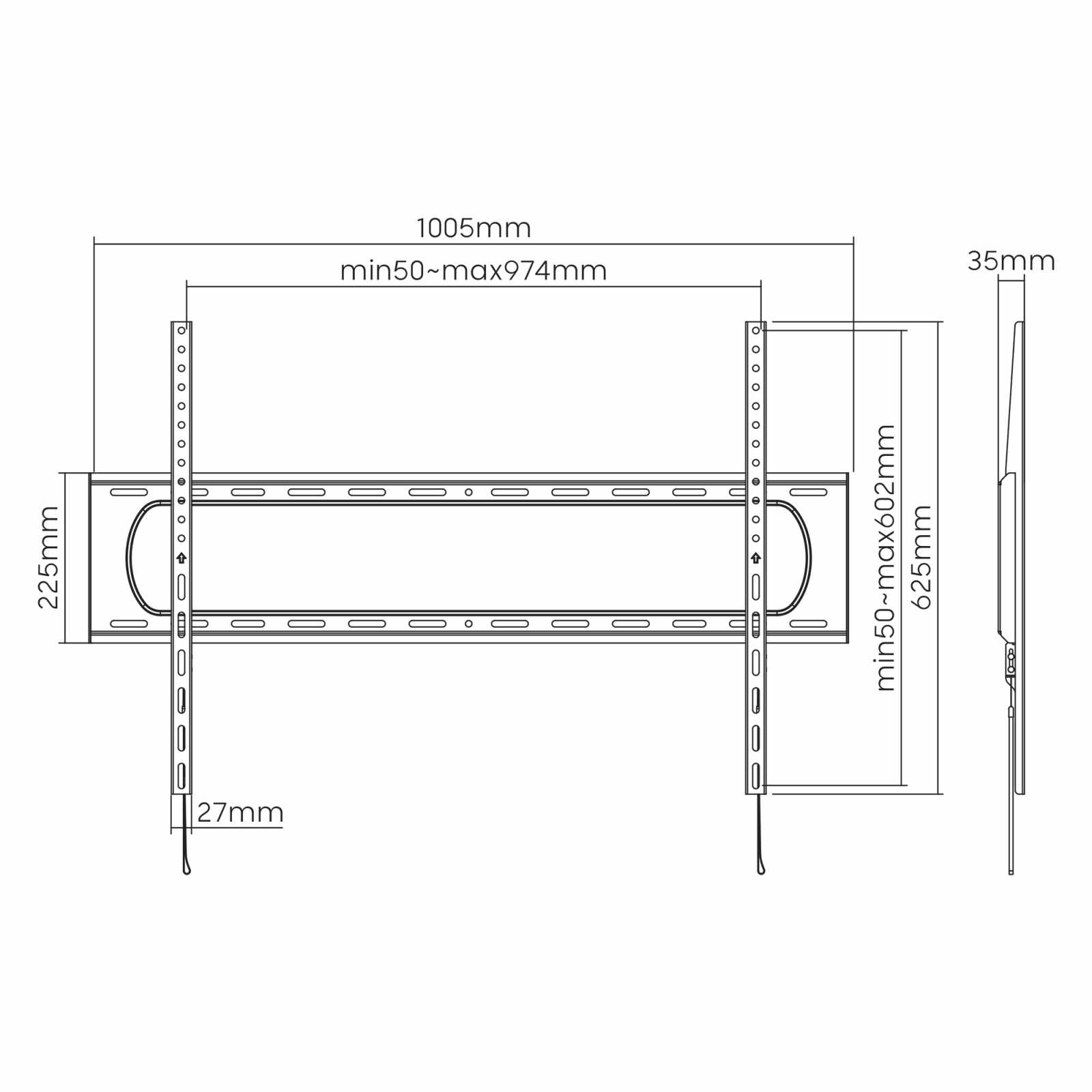 Soporte de Pared Fijo de Ultra Alta Resistencia y Bajo Perfil para Pantallas Grandes de 60" a 120" Image 13