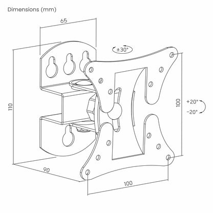 Soporte de pared con pivote para pantalla de 13" a 32" Image 11