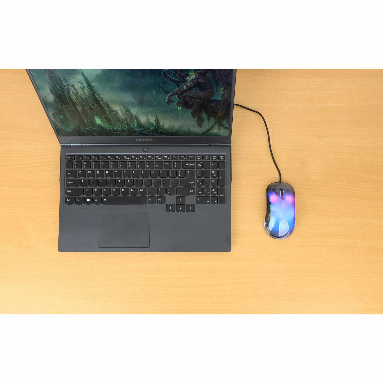 Mouse USB óptico con cable LED RGB Image 7