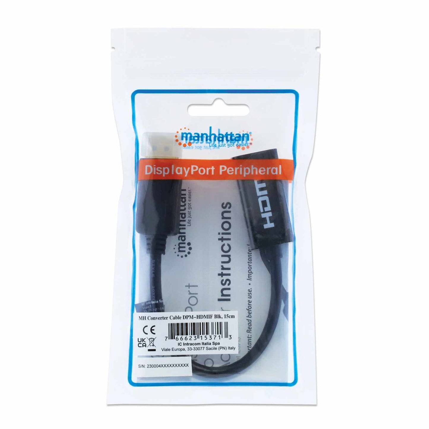 Adaptador activo DisplayPort macho a HDMI hembra, 4K a 60 Hz Packaging Image 2
