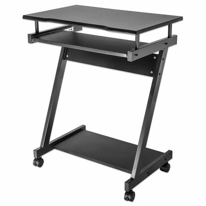 Escritorio compacto para computadora negro, con bandeja deslizable para teclado Image 1