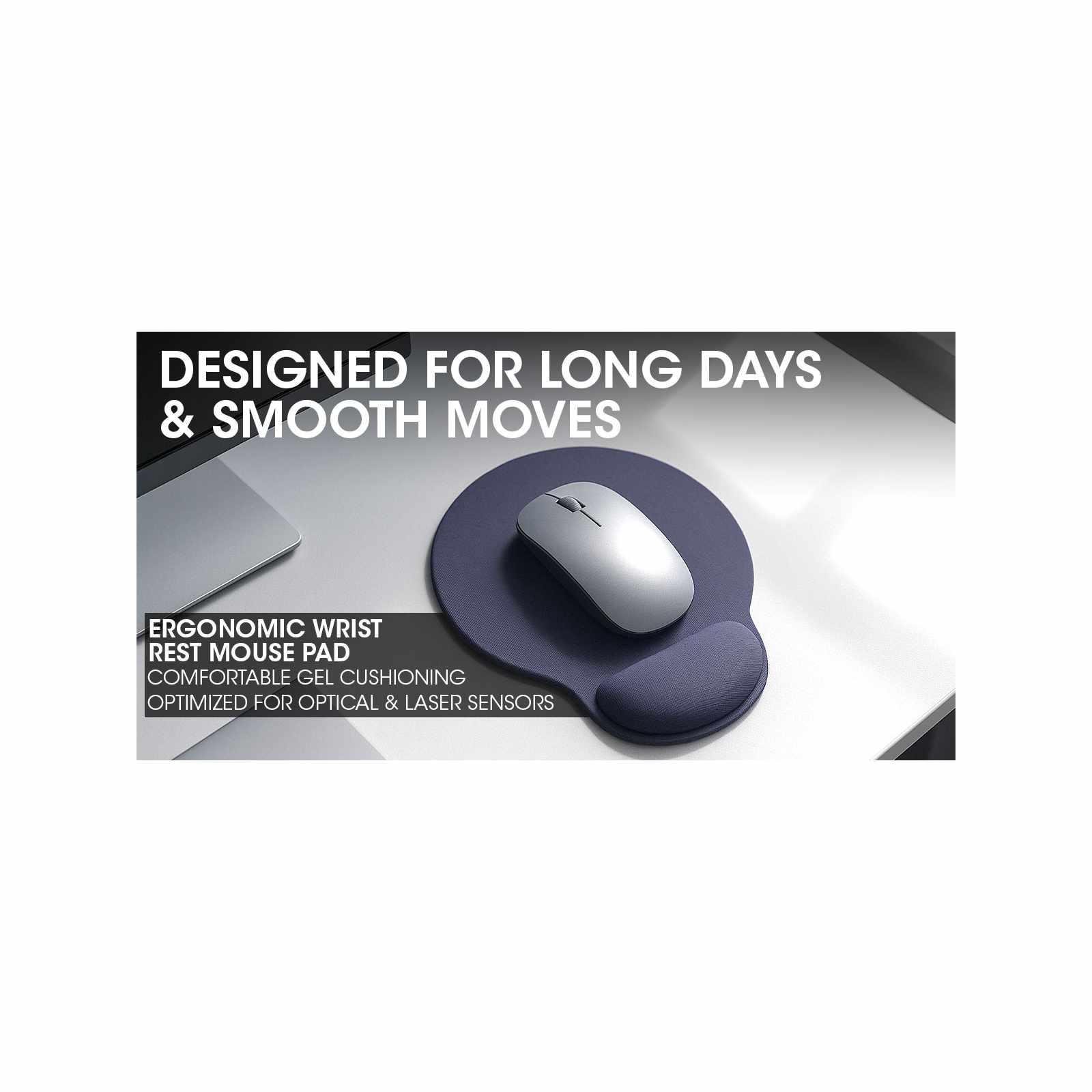 Mouse Pad con Descansa Muñecas Azul Image 4