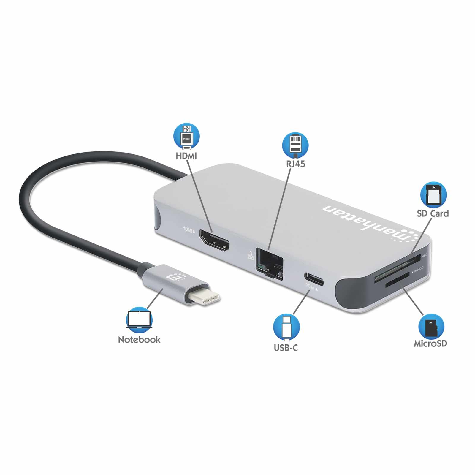 Docking Station para conexión USB-C 8 en 1 con entrega de energía Image 11