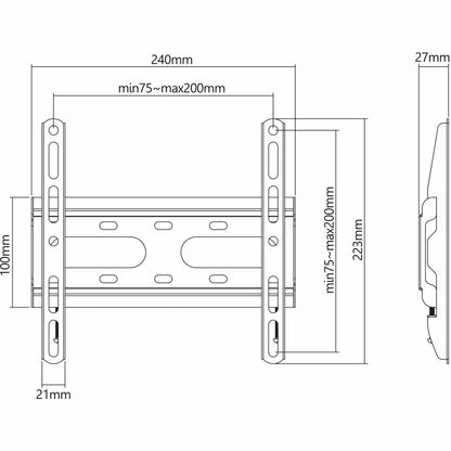 Soporte de Pared Fijo de Bajo Perfil para Pantallas de 23" a 43" Image 10