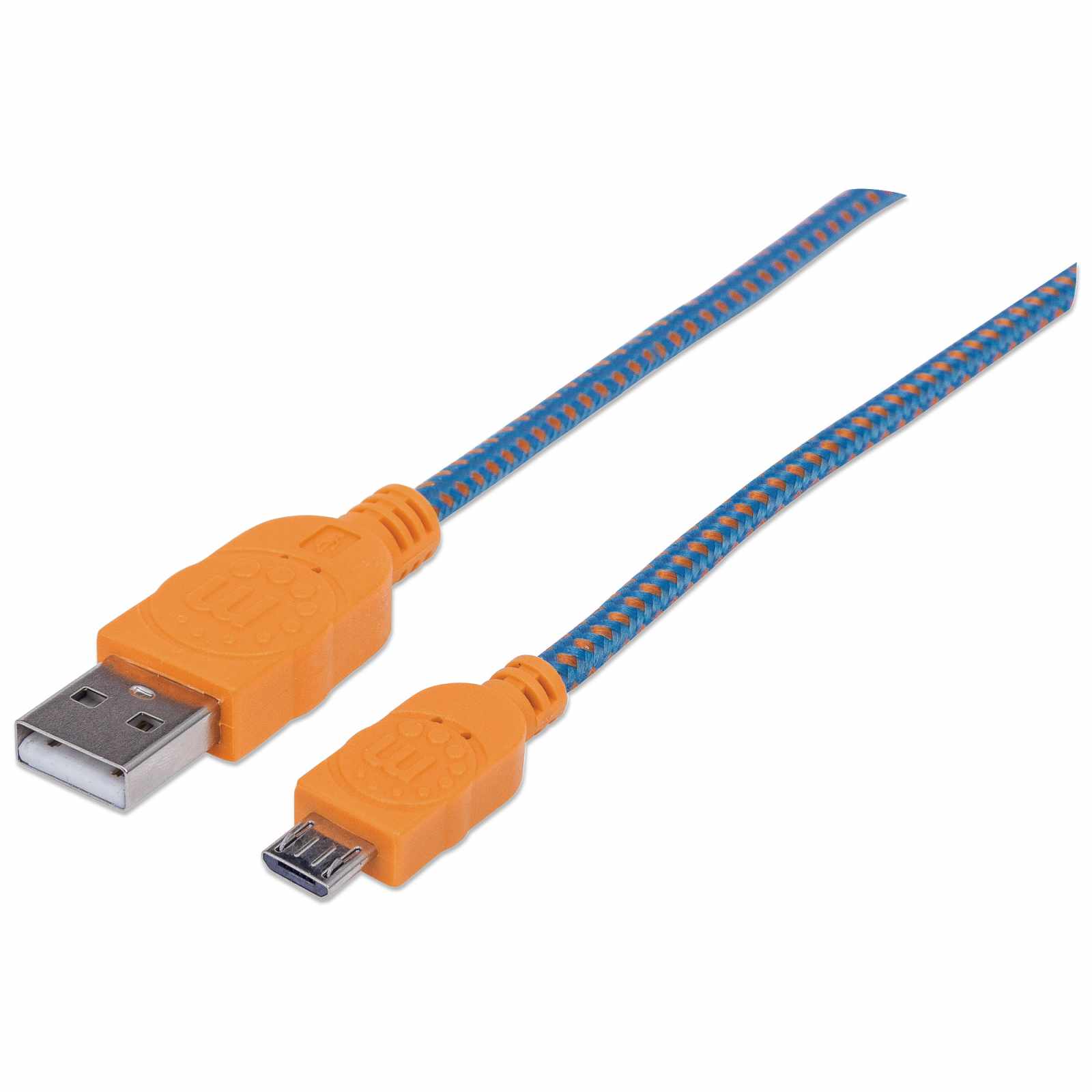 Cable Micro-B USB 2.0 Azul/Naranja, recubrimiento textil 1m  Image 1