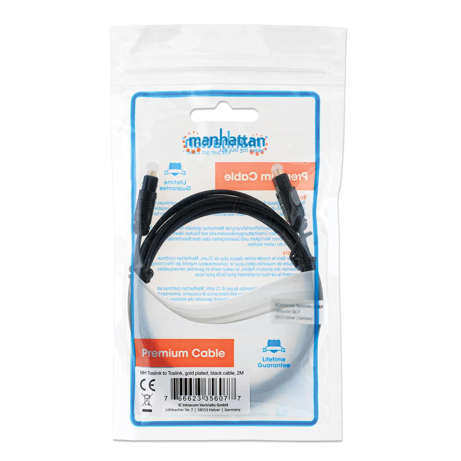 Cable de audio digital óptico Toslink Packaging Image 2