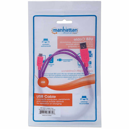 Cable Micro-B USB 2.0 Rosa/Morado, recubrimiento textil 1m  Packaging Image 2
