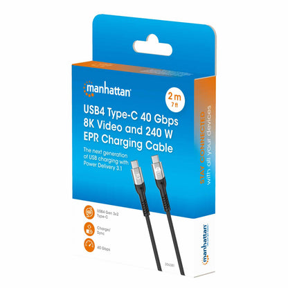 Cable USB-C de carga USB4Thunderbolt 4, 40 Gbps 8K Vídeo y 240 W / PD 3.1, 2m Packaging Image 2