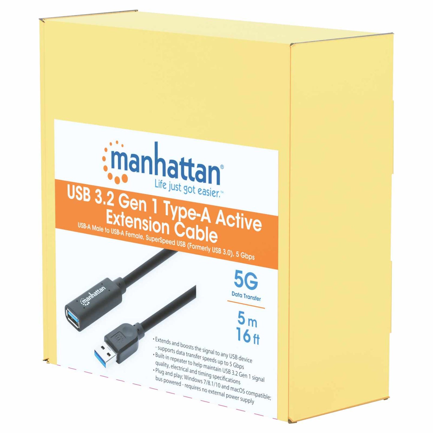 Cable de extensión activa USB 3.0 Gen 1 tipo A, 5Gbps 5m Packaging Image 2
