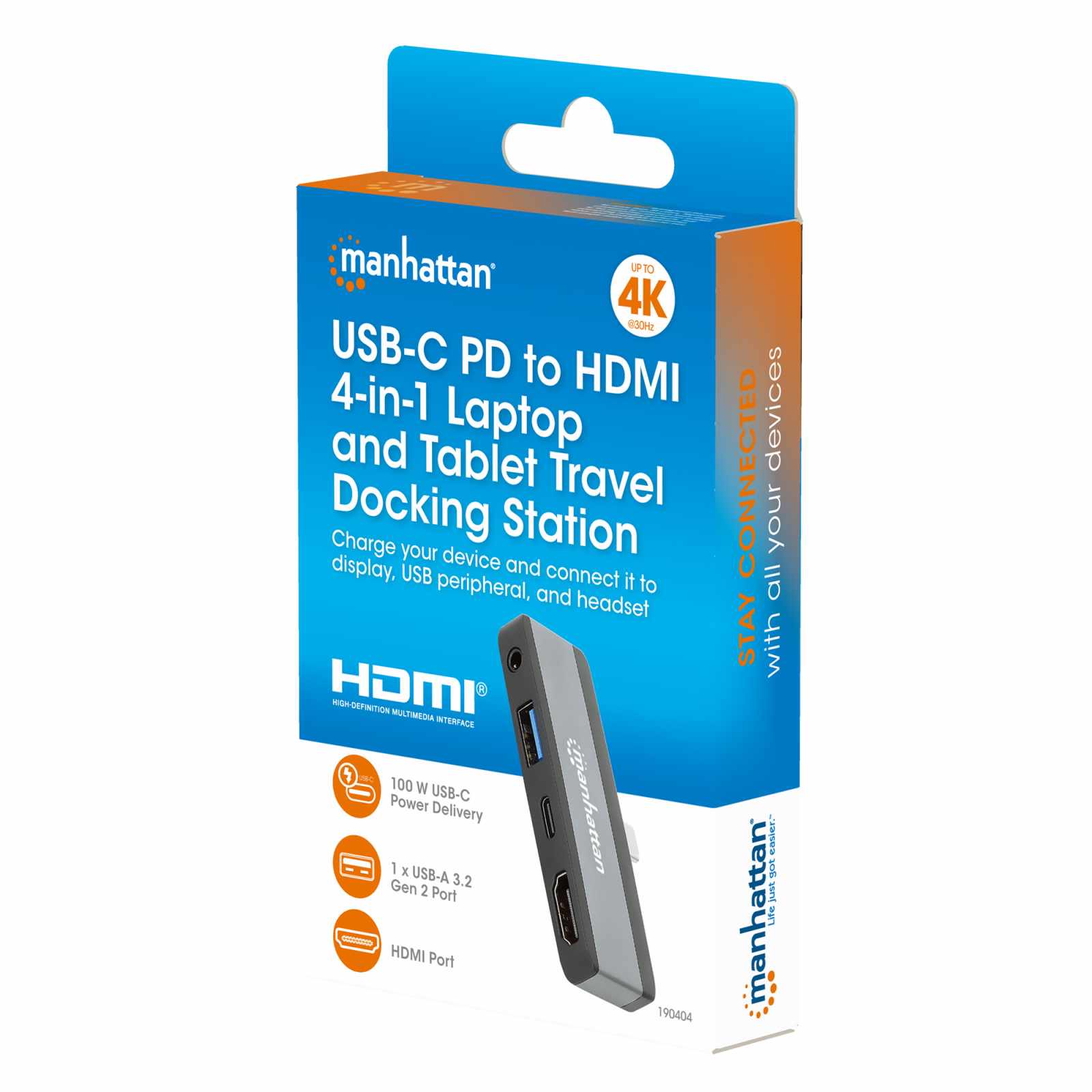 Docking Station USB-C 4 en 1 adaptador portátil Packaging Image 2