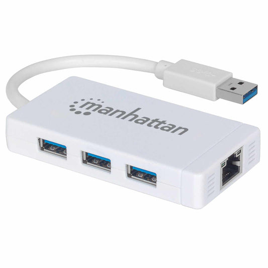 Hub USB 3.0 Tipo-A de 3 puertos con adaptador Ethernet Gigabit | Cumple con TAA. Image 1