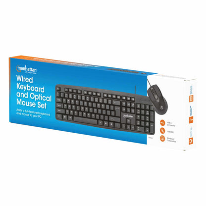 Set de teclado con cable y mouse óptico Packaging Image 2