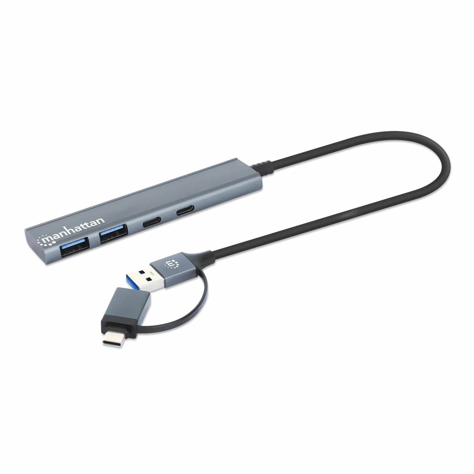 Hub de 4 puertos USB 3.2, 2 USB-A y 2 USB-C, conector adaptable de USB-A a USB-C Image 3