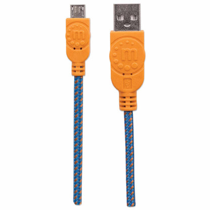 Cable Micro-B USB 2.0 Azul/Naranja, recubrimiento textil 1m  Image 5