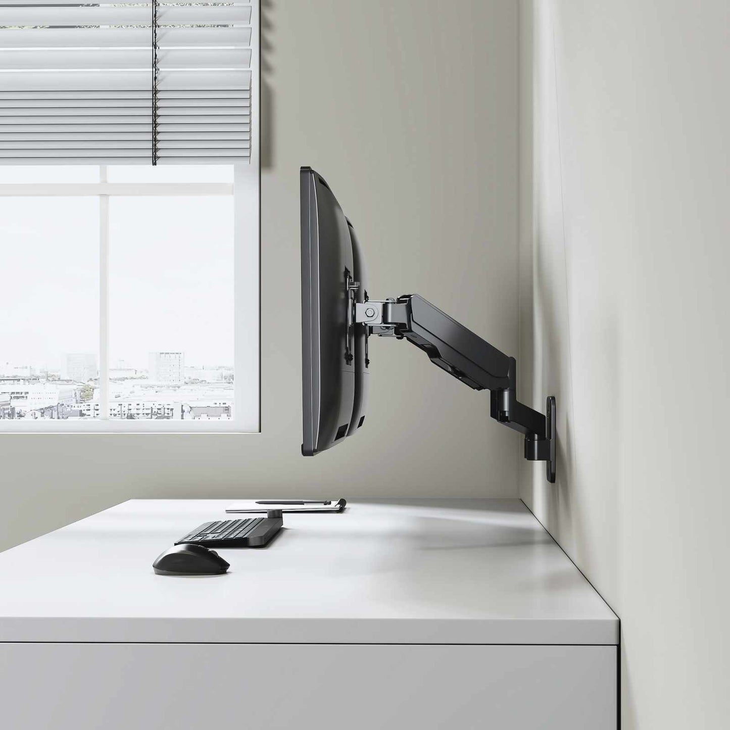 Soporte de pared universal para dos monitores con resorte de gas Image 9