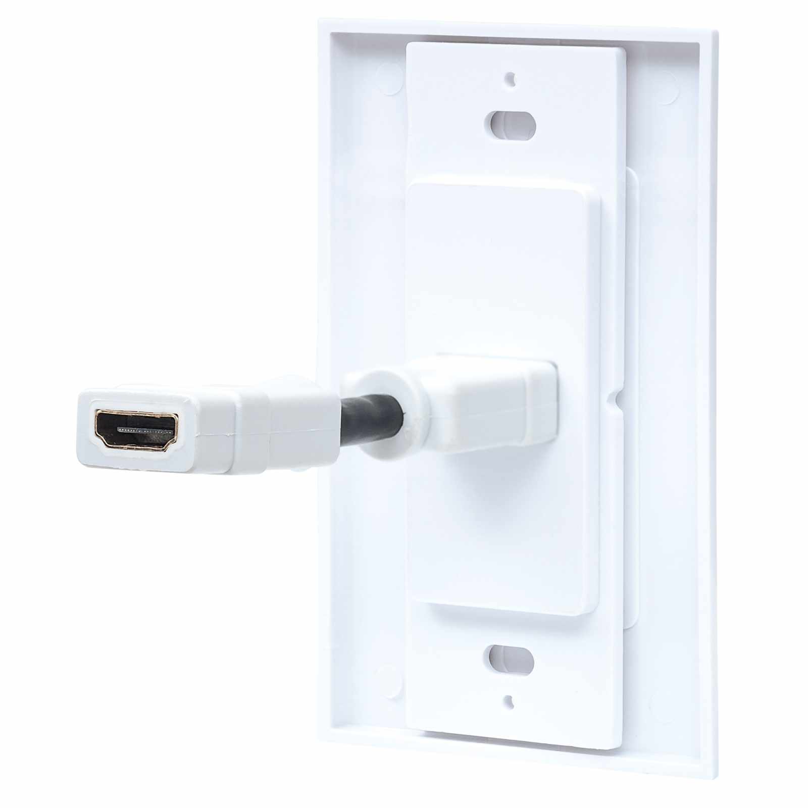 Placa de pared (faceplate) con cople HDMI de 1 puerto, blanco Image 5