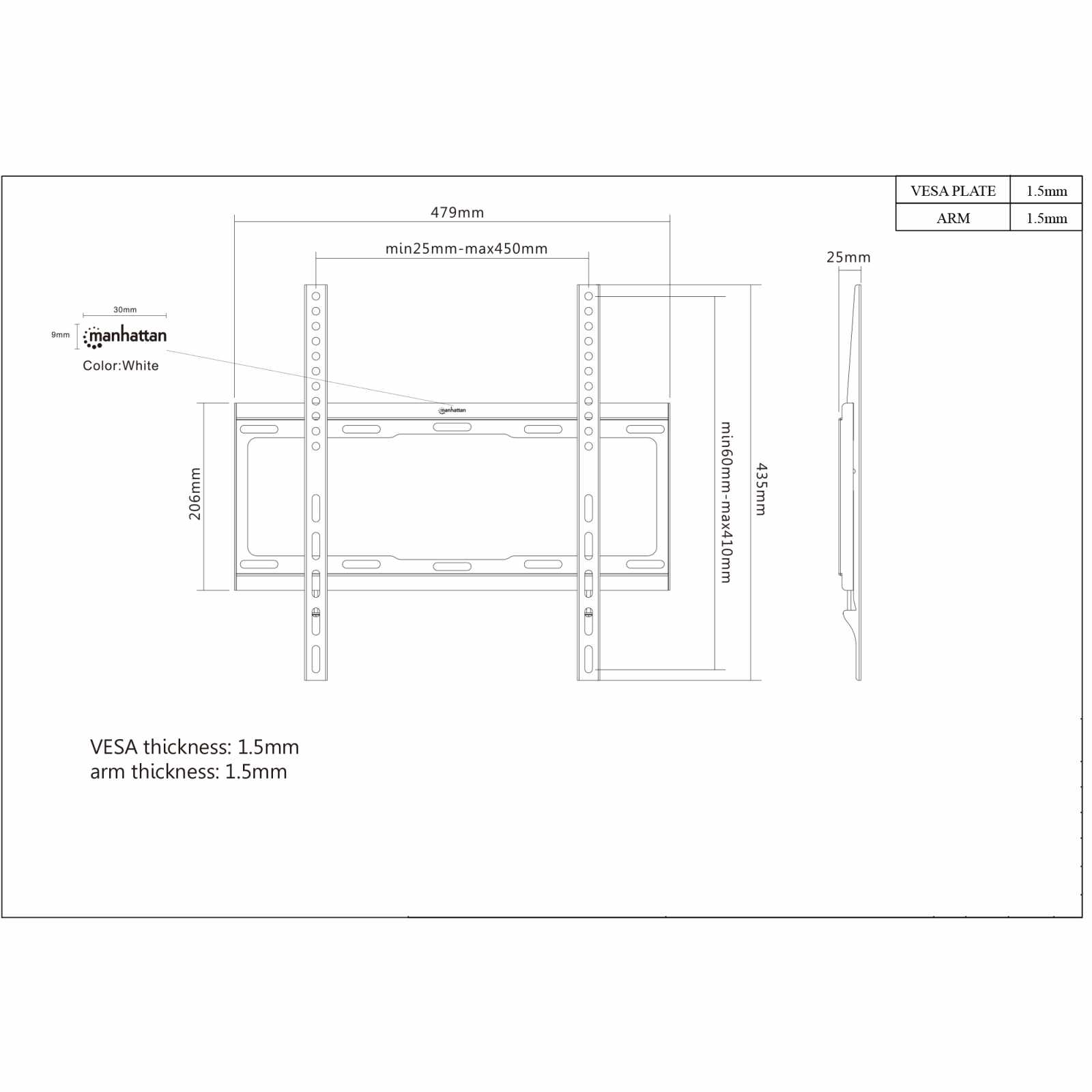 Soporte de Pared Fijo de Bajo Perfil para Pantallas de 32" a 55" Image 6