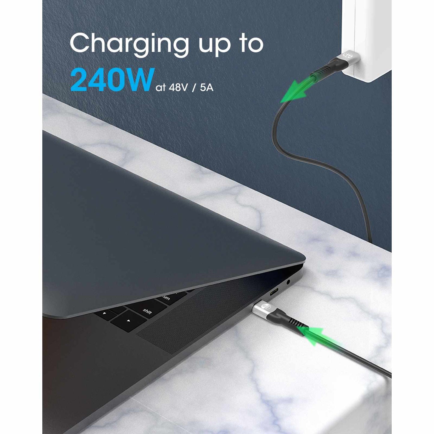 Cable USB-C de carga USB4Thunderbolt 4, 40 Gbps 8K Vídeo y 240 W / PD 3.1, 2m Image 7