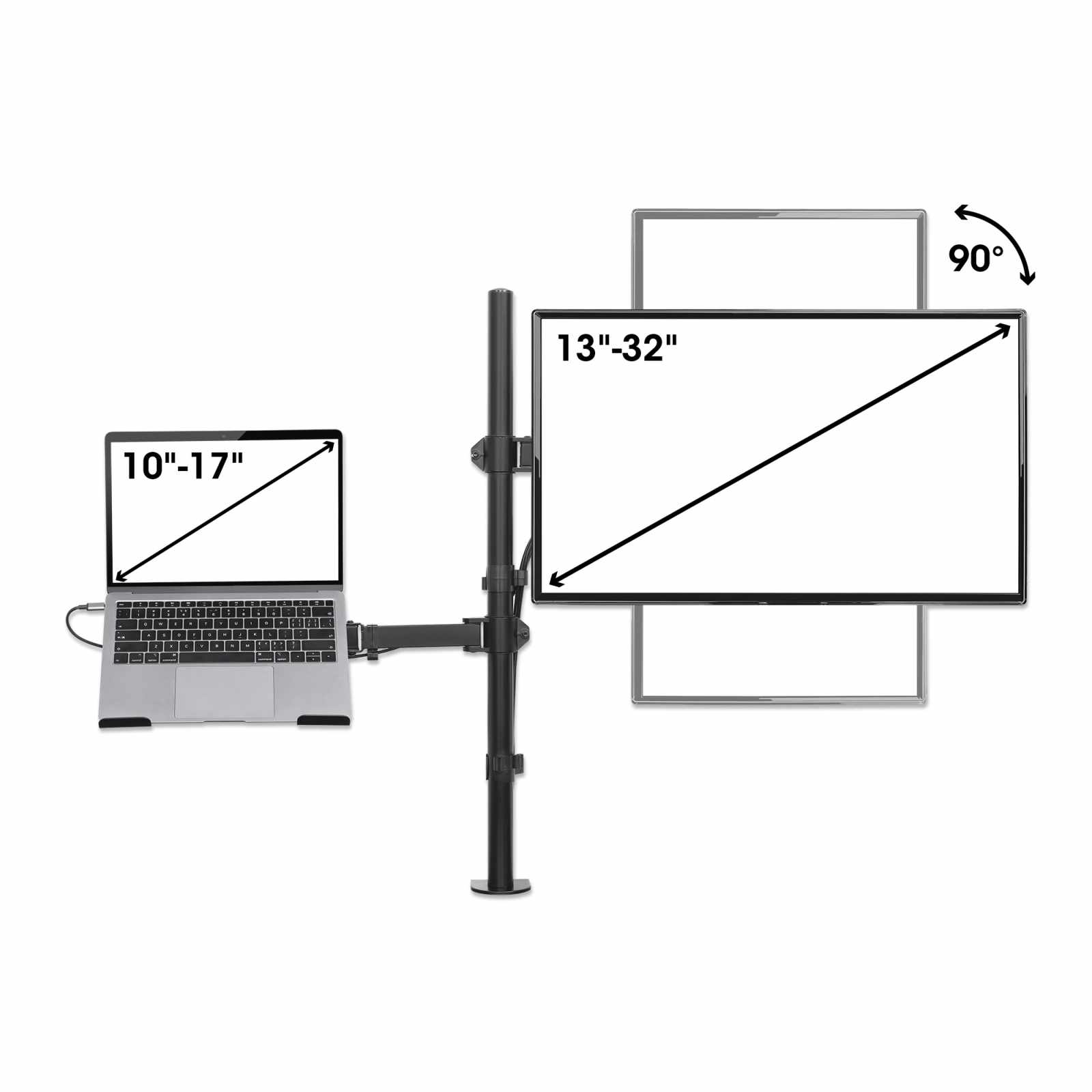 Soporte combinado de escritorio para laptop y monitor de 13" a 32" Image 7