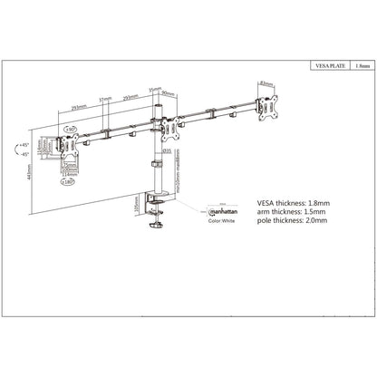 Soporte para monitor LCD con soporte central y brazos articulados de doble articulación Image 8