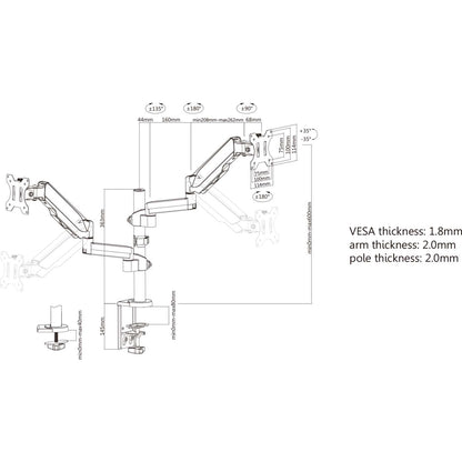 Soporte universal para dos monitores, con pistón a gas Image 11