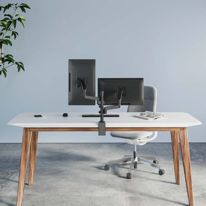 Soporte universal para monitor con brazos ajustables en altura y resorte de goma Image 9