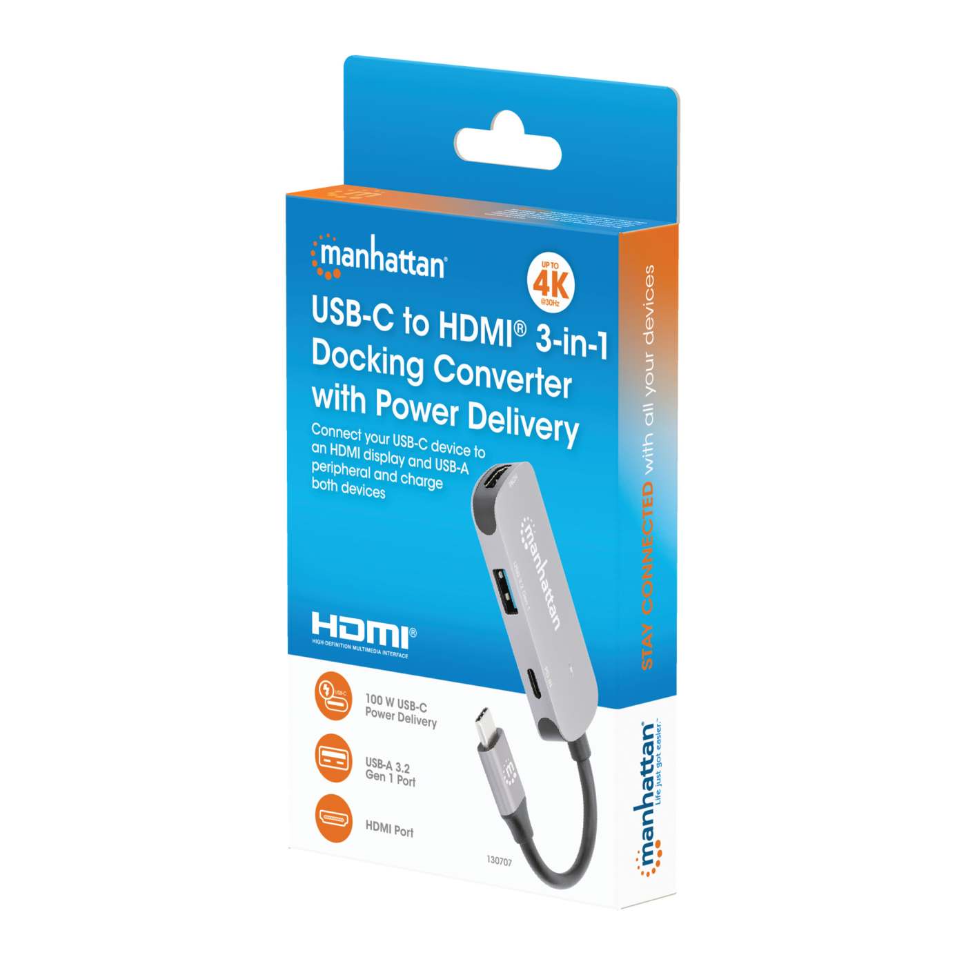 Docking Station USB-C a HDMI, 3 en 1 con suministro de energía Packaging Image 2