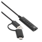 Cable adaptador auxiliar de audio estéreo 2 en 1 USB-C y USB-A a 3.5 mm Image 3