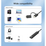 Cable adaptador auxiliar de audio estéreo 2 en 1 USB-C y USB-A a 3.5 mm Image 10